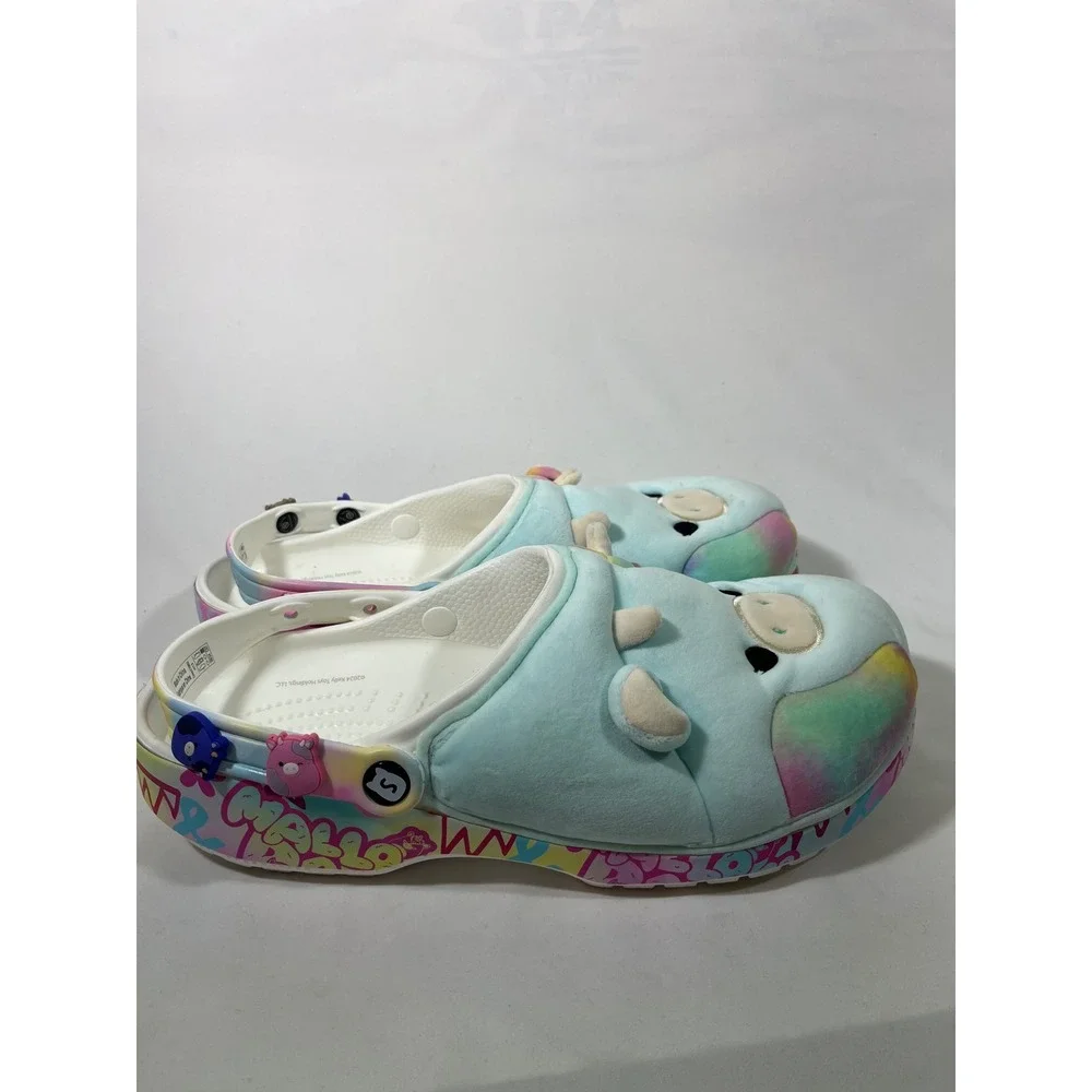 Crocs Squishmallows Clog Shoes Cow Tie Dye Plush Multicolor Mens 13‎ Women Sz 15